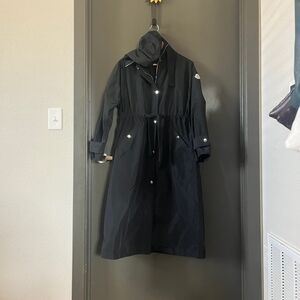 Moncler Black Trench Coat with Hood